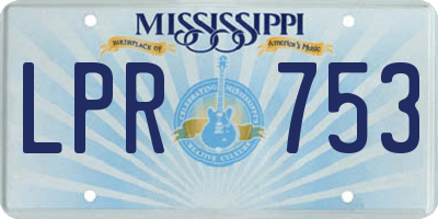 MS license plate LPR753