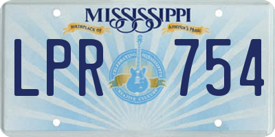 MS license plate LPR754