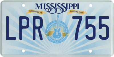 MS license plate LPR755