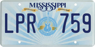 MS license plate LPR759