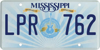 MS license plate LPR762