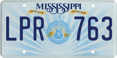 MS license plate LPR763