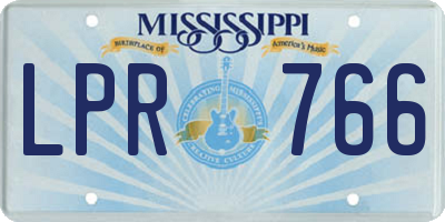 MS license plate LPR766
