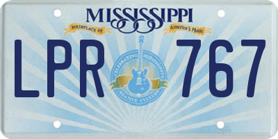 MS license plate LPR767