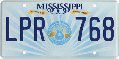 MS license plate LPR768