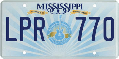 MS license plate LPR770