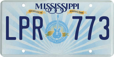 MS license plate LPR773