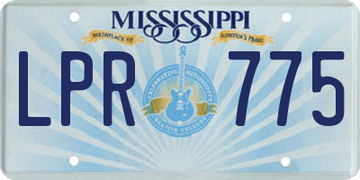 MS license plate LPR775