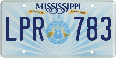 MS license plate LPR783