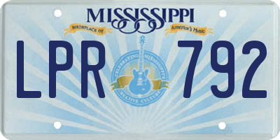 MS license plate LPR792