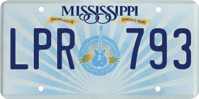 MS license plate LPR793