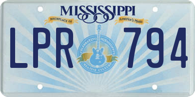 MS license plate LPR794