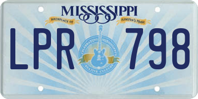 MS license plate LPR798