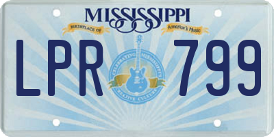 MS license plate LPR799
