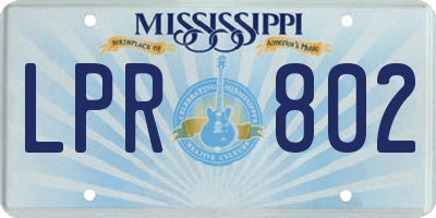 MS license plate LPR802