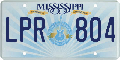 MS license plate LPR804