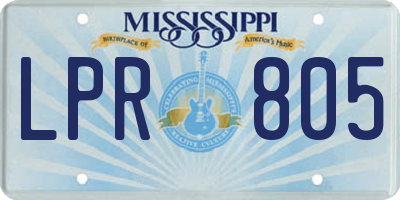 MS license plate LPR805