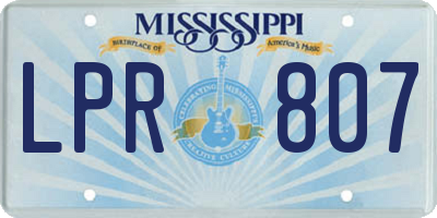 MS license plate LPR807