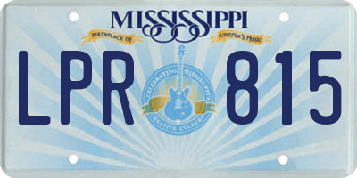 MS license plate LPR815