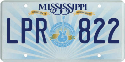 MS license plate LPR822
