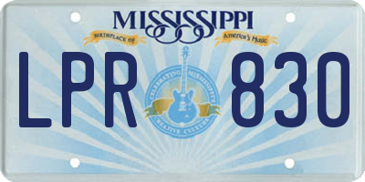 MS license plate LPR830