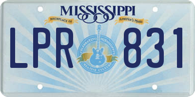MS license plate LPR831