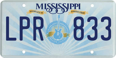 MS license plate LPR833