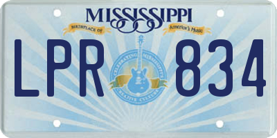 MS license plate LPR834