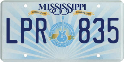 MS license plate LPR835