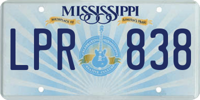 MS license plate LPR838