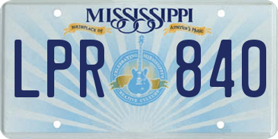 MS license plate LPR840