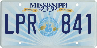 MS license plate LPR841