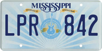 MS license plate LPR842