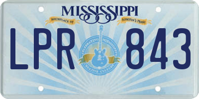 MS license plate LPR843