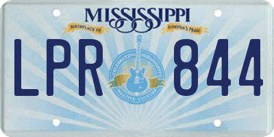 MS license plate LPR844