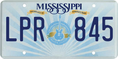 MS license plate LPR845
