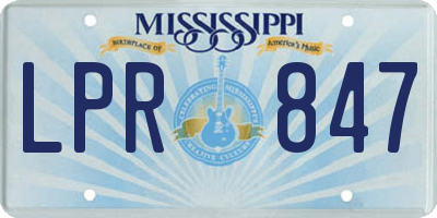MS license plate LPR847