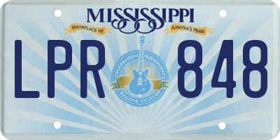 MS license plate LPR848