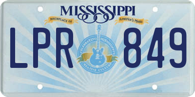 MS license plate LPR849