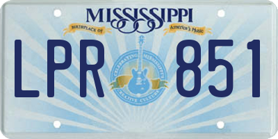 MS license plate LPR851