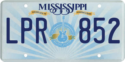 MS license plate LPR852