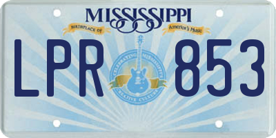 MS license plate LPR853