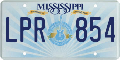 MS license plate LPR854