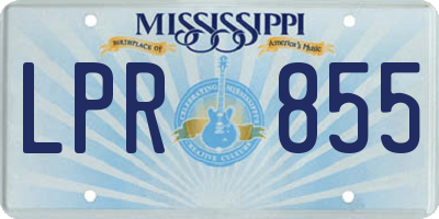 MS license plate LPR855