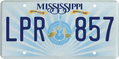 MS license plate LPR857