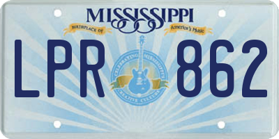MS license plate LPR862