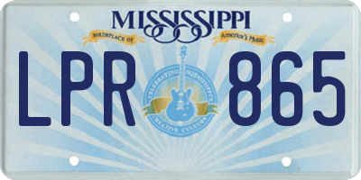 MS license plate LPR865