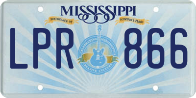 MS license plate LPR866