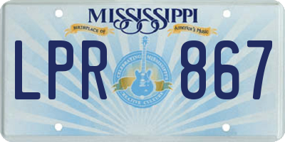 MS license plate LPR867