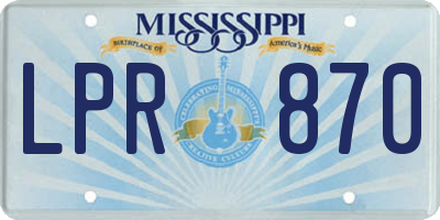 MS license plate LPR870